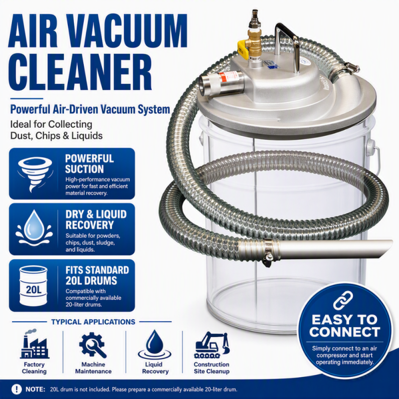 Pneumatic Vacuum Cleaner for Enhancing Safety and Efficiency in Factory Cleaning